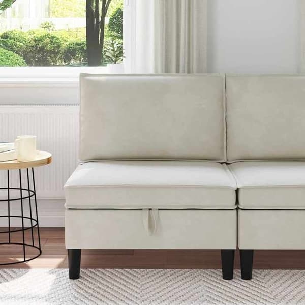 Maison Exclusive - Mellem sofa med opbevaring Creme Velour