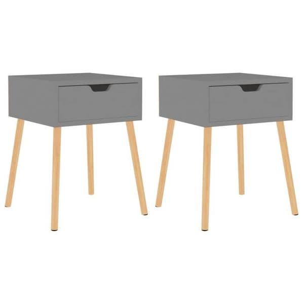 Maison Exclusive - Sengeborde 2 stk Grå 40x40x56 cm Ingeniørtræ Grå