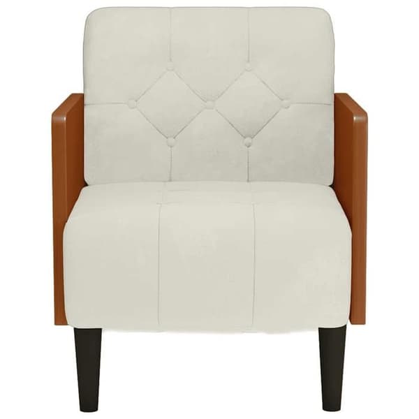 Maison Exclusive - Sofa stol med armlæn i cremefarvet 55 cm velour