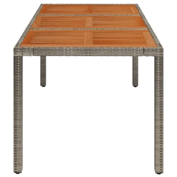 Trädgårdsbord - EXKLUSIV HEM - 150×90×75 cm - massiv akacia - grå flätad resin - stålram Grå