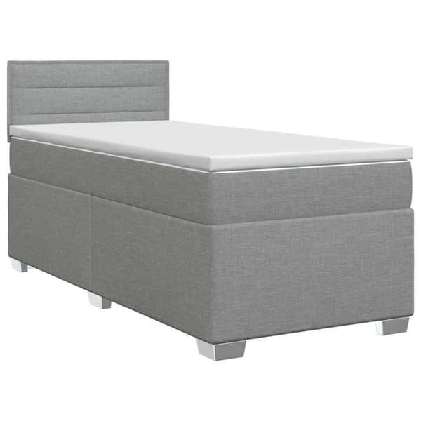 Maison Exclusive - Boxspring säng med madrass Ljusgrå 90 x 190cm Tyg