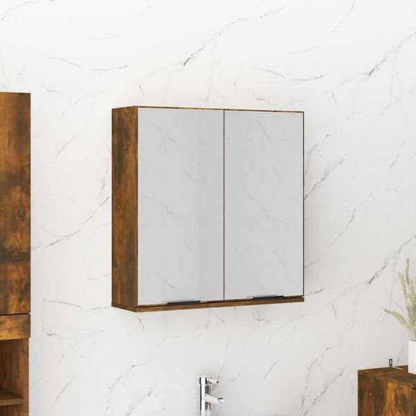 Maison Exclusive - Spejlskab til badeværelse Røget eg 64x20x67 cm