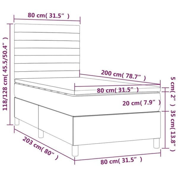 Maison Exclusive - Sängyn lamellipohja ja Harmaa 80x200 cm Sametti