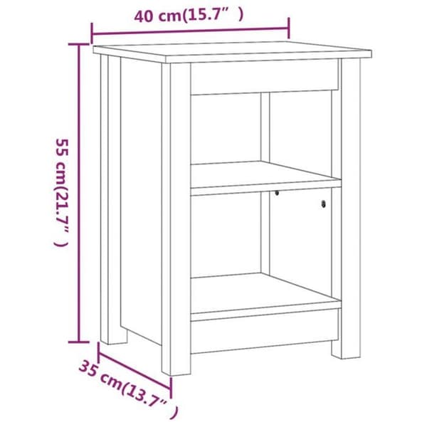 Maison Exclusive - Natbord Grå 40x35x55 cm Solid fyrretræ Grå