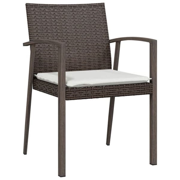 Maison Exclusive - Trädgårdsset 5 delar med kuddar i flätad resin och stål