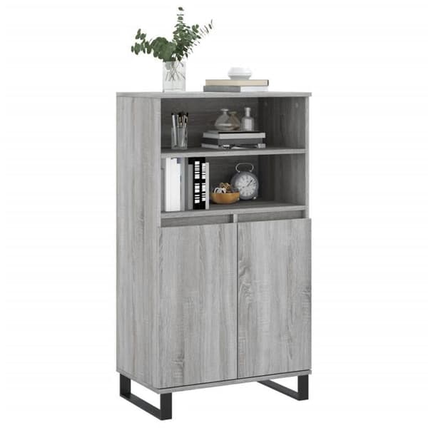 Maison Exclusive - Buffé hög Sonoma grå 60x36x110 cm Ingenjörsträ