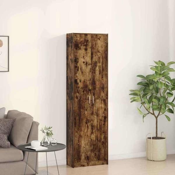 Maison Exclusive - Røgfyldt egetræsgarderobe 55 x 25 x 189 cm Ingeniørtræ