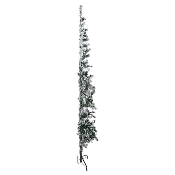 Maison Exclusive - Halv kunstig juletræ med snebelægning 210 cm Vit (flockad snö)