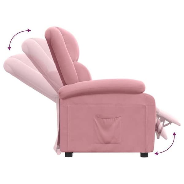 Maison Exclusive - Lænestol med vippefunktion i rosa velour