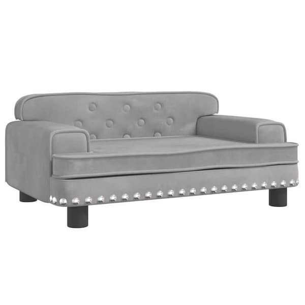 Maison Exclusive - Ljusgrå hundsäng 70x45x30 cm sammet ljusgrått