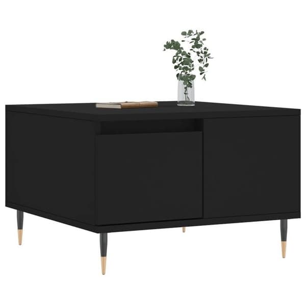 Maison Exclusive - Sort sofabord 55x55x36,5 cm i ingeniørtræ Svart