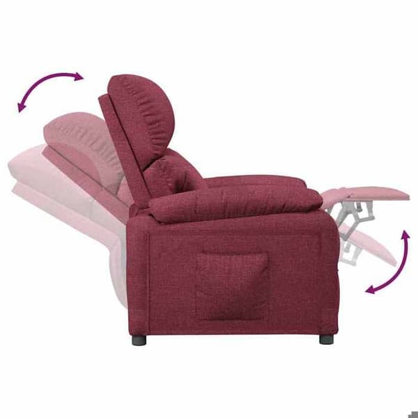 Maison Exclusive - Recliner Röd vinröd Tyg