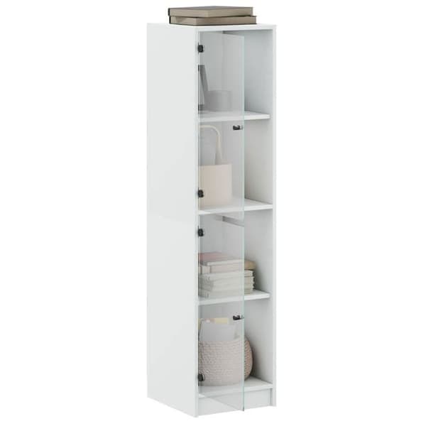 Maison Exclusive - Buffet med hvide glasdøre 35x37x142 cm