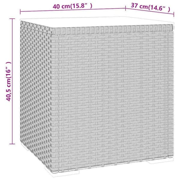 Sidebord - MAISON EXCLUSIVE - 40 x 37 x 40,5 cm - Sort - Poly rattan - Stålben Svart