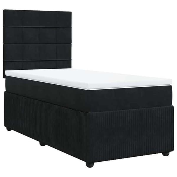Maison Exclusive - Sänkyosa lammella ja musta patja 90x200 cm sametti