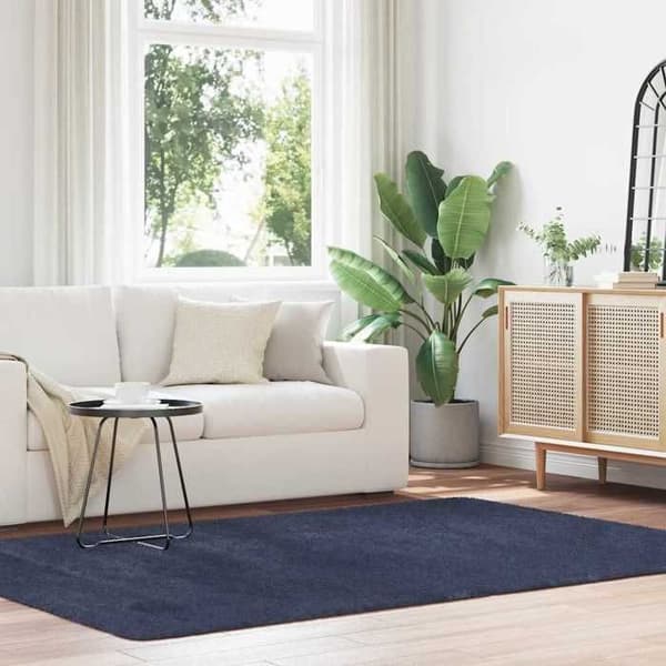 Tæppe shaggy - MAISON EXCLUSIVE - NAVARRA - Mørkeblå - 160x230 cm - Antiskrid polyester marinblå
