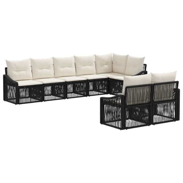 Maison Exclusive - 8 stk. have-sofa sæt i sort polyrotin