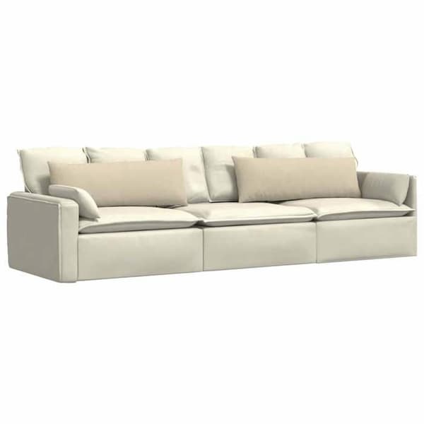 Sofa puder - EKSKLUSIV HUS - 120 x 40 cm (sæt 2) - Creme - Lynlås betræk - Polyester fyld Grädde