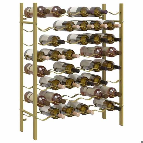 Pulloteline - EXKLUSIIVINEN KOTI - 48 pulloa - Kulta - Ruostumaton metalli - 8 tasoa gyllene
