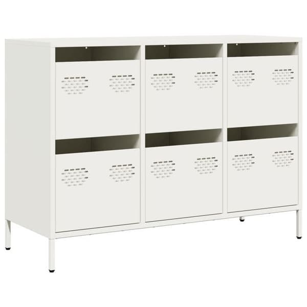 Maison Exclusive - Hvid buffet 101,5x39x73,5 cm koldvalset stål