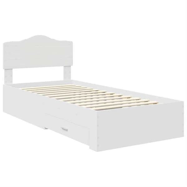 Maison Exclusive - Sängram med låda Vit 90 x 190 cm Ingenjörsträ