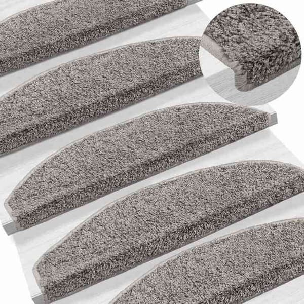 Maison Exclusive - Selvklebende trappetæpper 15 stk 80 x 24,5 x 3,5 cm Grå