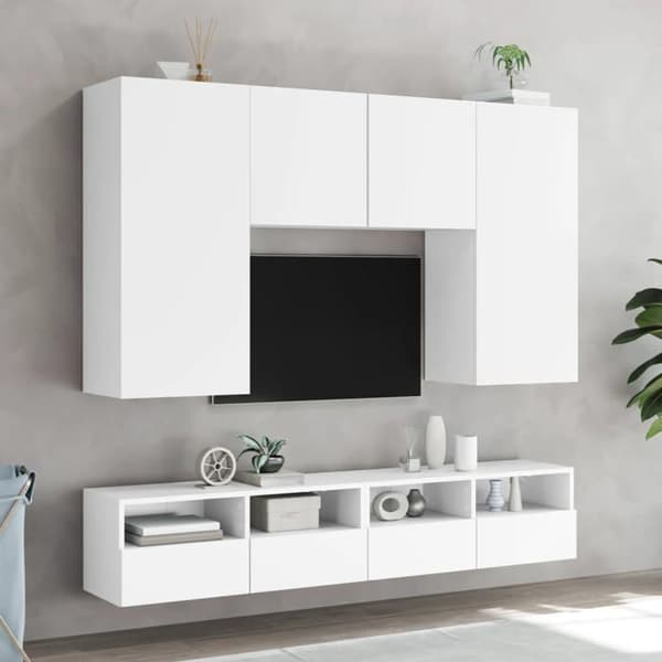 Maison Exclusive - Väggmonterad TV-möbel vit 80x30x30 cm ingenjörsträ Vit