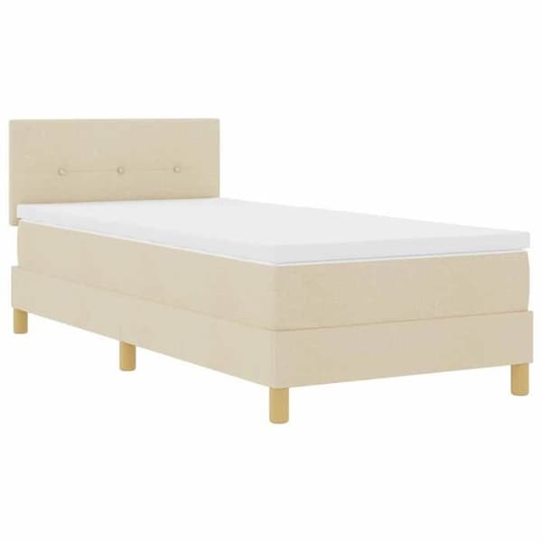 Maison Exclusive - Resårmadrass med kuddkräm 80 x 200 cm tyg Grädde