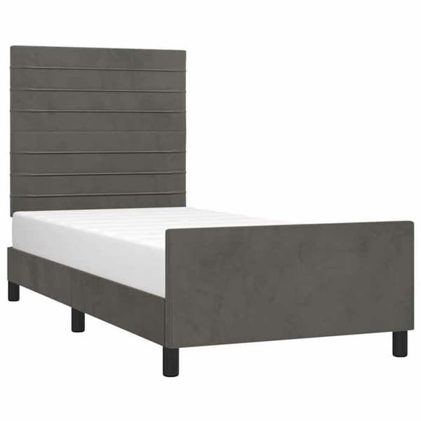 Maison Exclusive - Sängram utan madrass mörkgrå 100x200 cm sammet