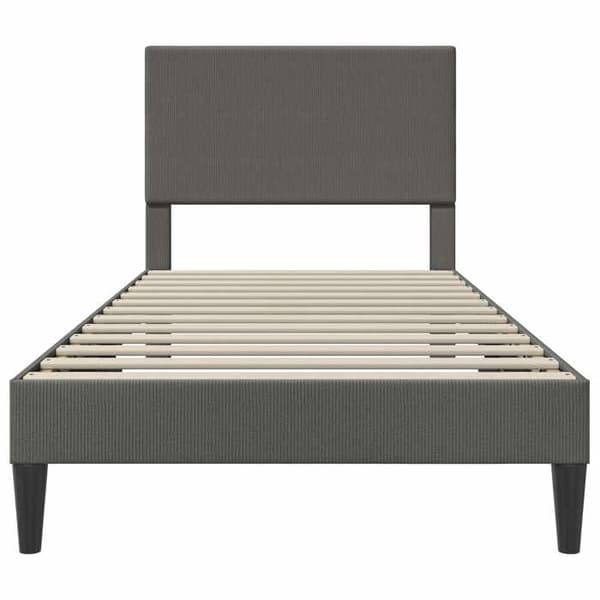 Maison Exclusive - Sängram Mörkgrå 90 x 200 cm Tyg i ribbad sammet