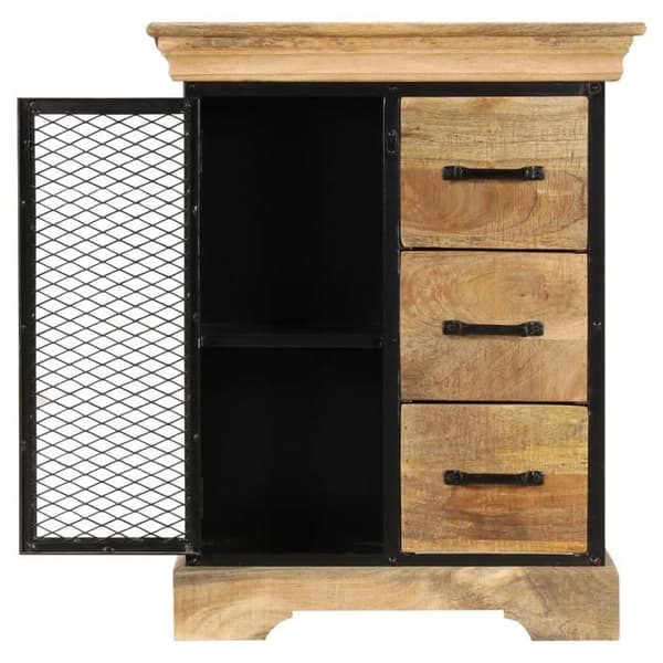 Buffet - Maison Exclusive - Massiv mango træ - 60 x 30 x 75 cm - 3 skuffer 1 dør
