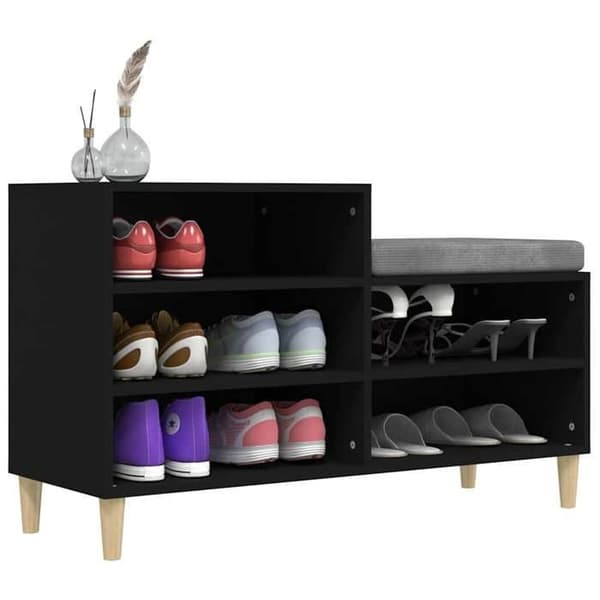 Skoark - EKSKLUSIV HUS - 102x36x60 cm - Sort - 5 rum - Ingeniørtræ Svart