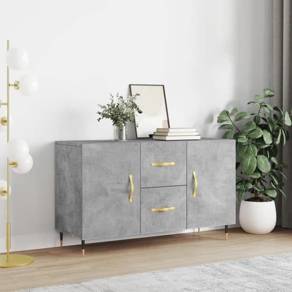 Maison Exclusive - Buffet grå beton 100x36x60 cm ingeniørtræ