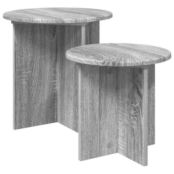 Maison Exclusive - Sæt af 2 sideborde Sonoma grå Ø 45 x 45 cm Sonoma grå (ytbehandling i neutral 