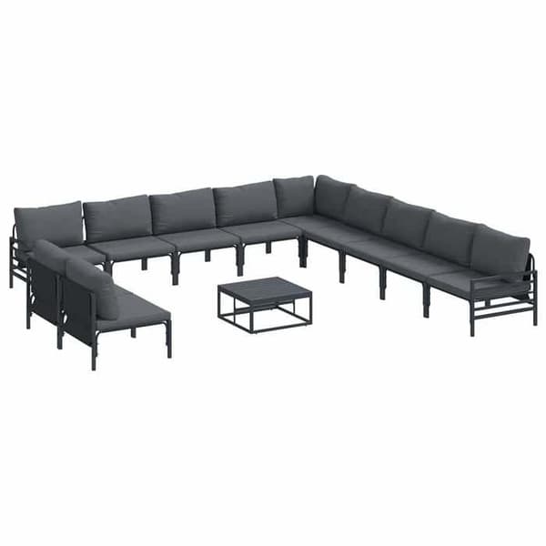 Maison Exclusive - 12 osan musta terassikalustesetti Svart