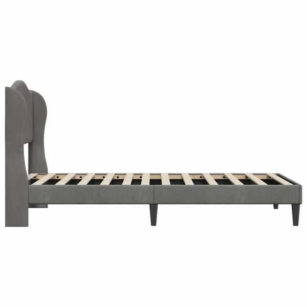 Maison Exclusive - Sängram med huvudgavel Mörkgrå 90 x 190 cm Sammet