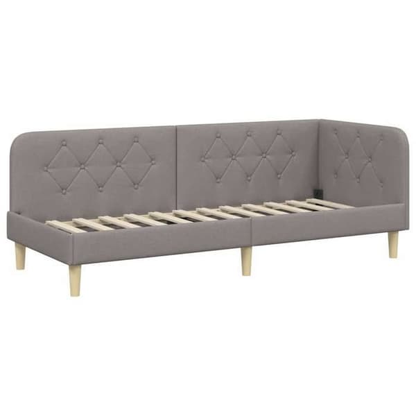 Vinkel säng - EXKLUSIV HEM - L-formad säng - 80 x 200 cm - Polyester tyg - Vändbart armstöd Mol