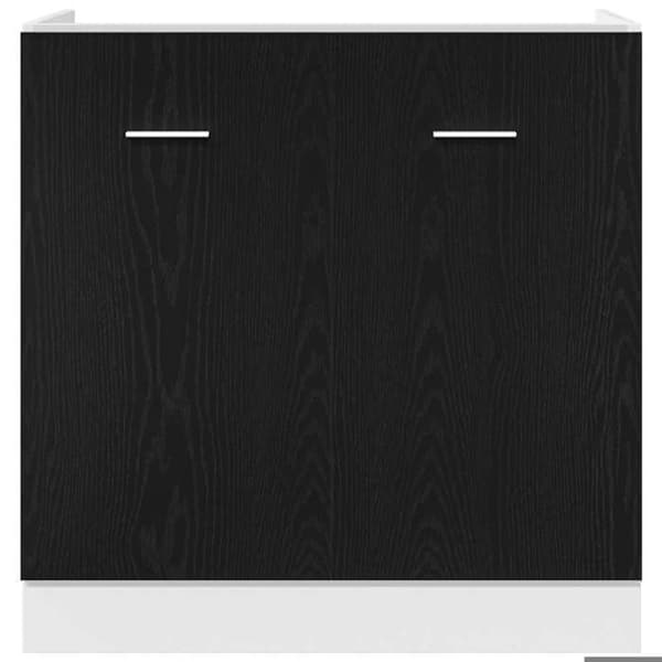 Underskab til vask - EKSKLUSIV HUS - Sort eg - 80x46x81,5 cm - Ingeniørtræ - Stor kapacitet, vægmontering