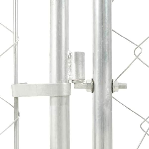 Maison Exclusive - Ulkoilma koirankoppi katolla 100 x 100 x 125 cm silver-