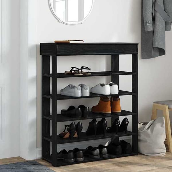 Maison Exclusive - Skohylde sort 80x30x98 cm ingeniørtræ