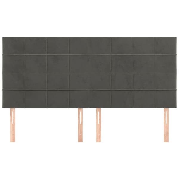 Maison Exclusive - Mörkgrå sänggavel 180 x 5 x 118/128 cm Sammet Mörkgrå