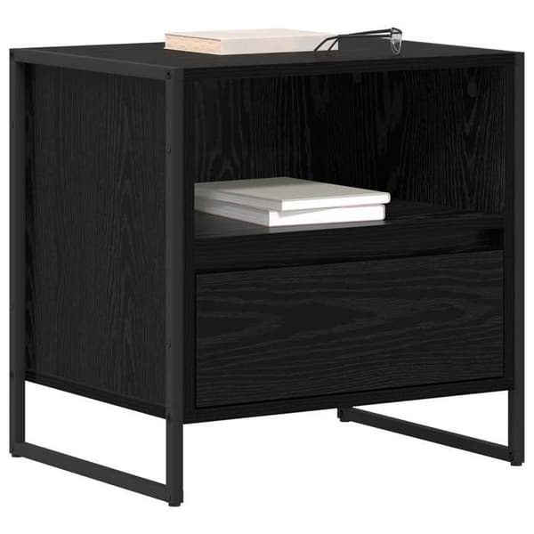 Maison Exclusive - Natbord 2 dele Sort eg 50 x 39,5 x 50 cm