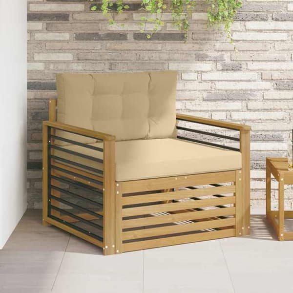 Maison Exclusive - Valkoinen ja beige polyesterista valmistettu ulkokaluste