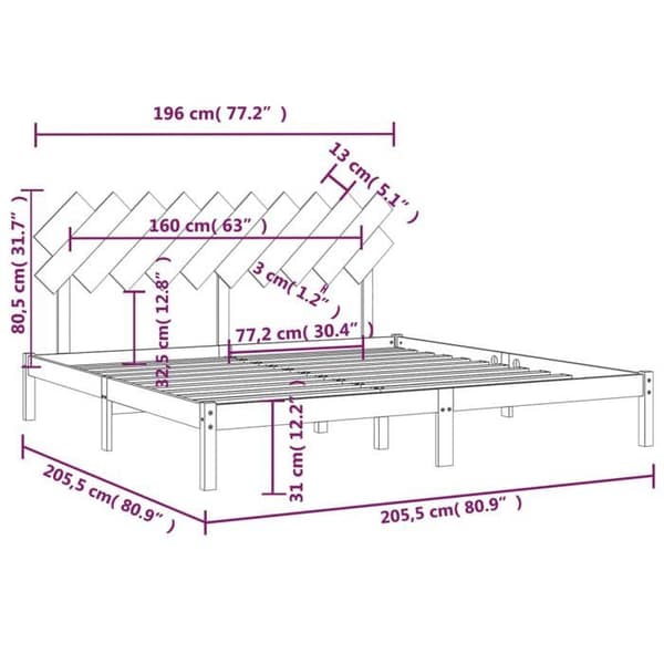 Maison Exclusive - Sengebund uden madras grå 200x200 cm massivtræ grå