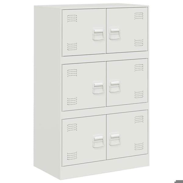 Maison Exclusive - Hvidt buffet 67x39x107 cm stål