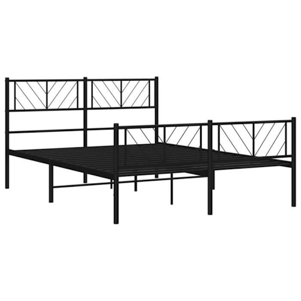 Sengeramme i metal uden madras med sort fodbræt 120x200cm90 [cm] Svart