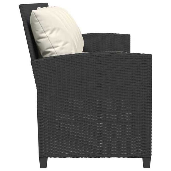 Maison Exclusive - Trädgårdsoffa med kuddar 5 platser svart flätad resin