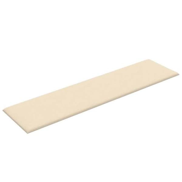 Væghovedgærde - EKSKLUSIV HUS - Rektangulær - 60 x 15 cm - Cremefarvet stof - Ingeniørtræ base Grädde