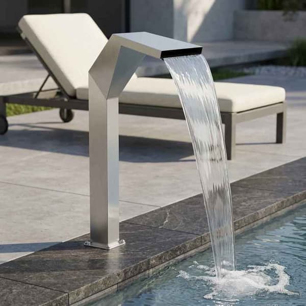 Maison Exclusive - Poolvattenfall i rostfritt stål 50 x 30 x 90 cm Silverfärgad
