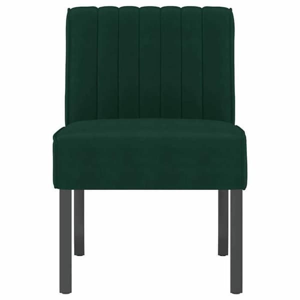 Maison Exclusive - Mørkegrøn velour stol uden armlæn